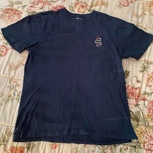 PacSun Dark Blue Men's Tee with Embroidered Snake Detail